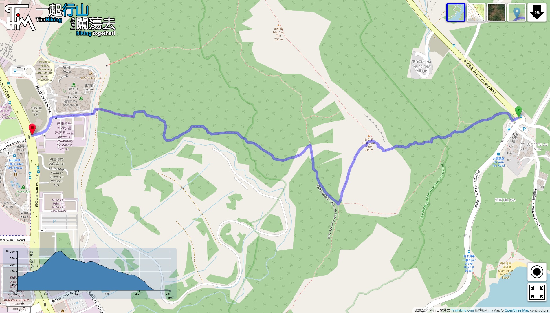 「High Junk Peak East Ridge」路線Map