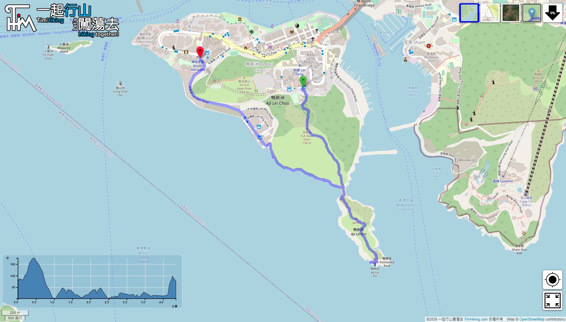 「爐峰自然步道」路線地圖