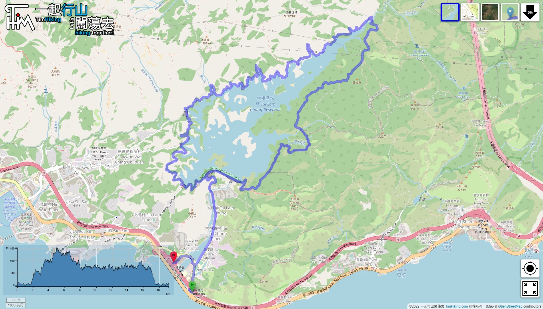 「Tai Lam Chung Reservoir (Round)」路線Map