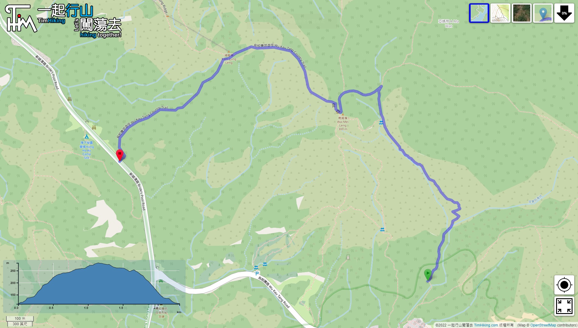 「Wu Kau Tang Country Trail」路線Map