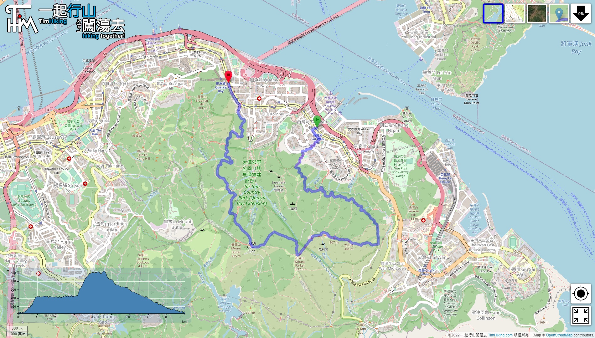 「Mount Parker East Ridge」路線Map