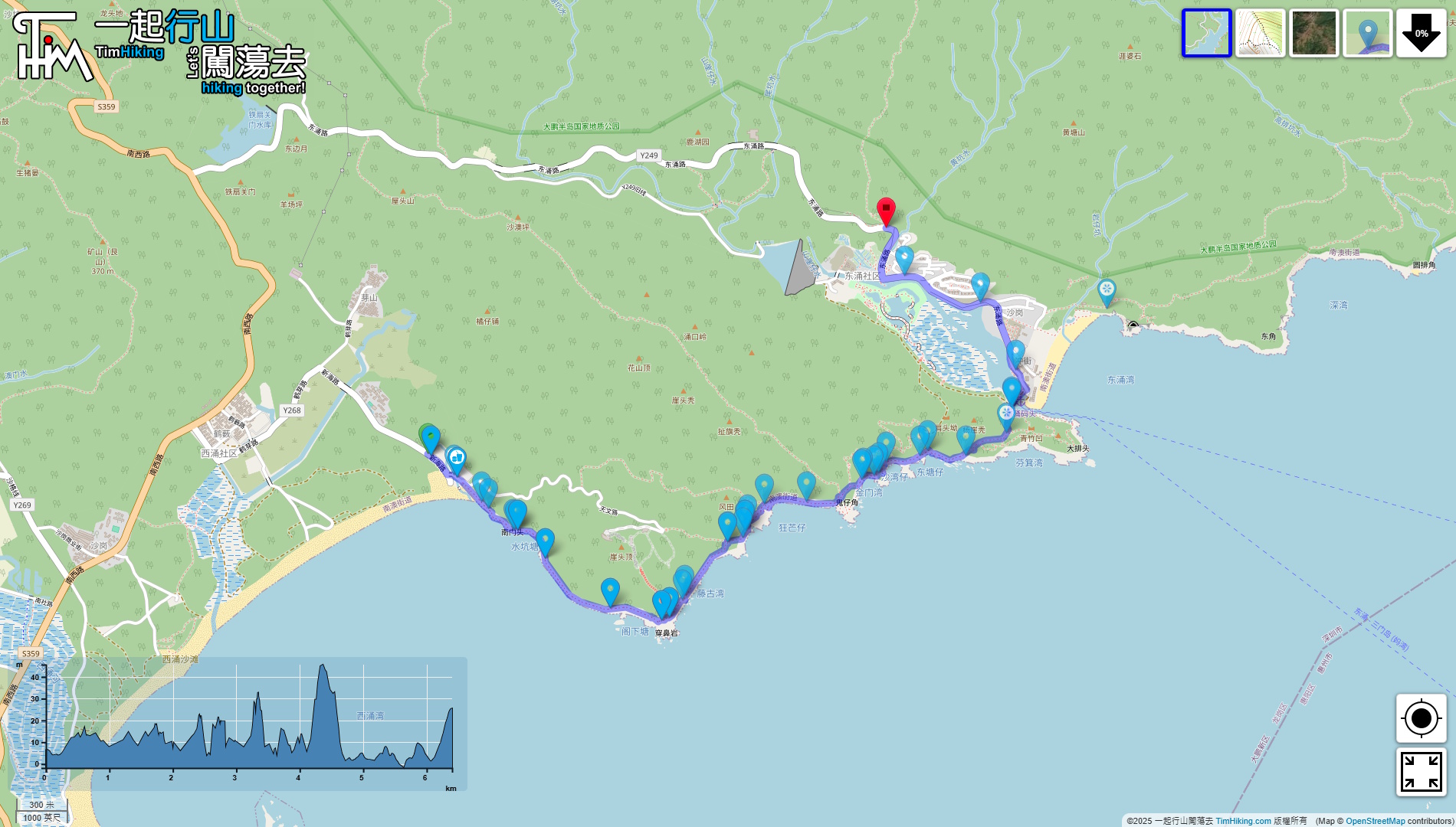 「Kunpeng Trail (Section 19) Dongchong Xichong Crossing Travel」路線Map