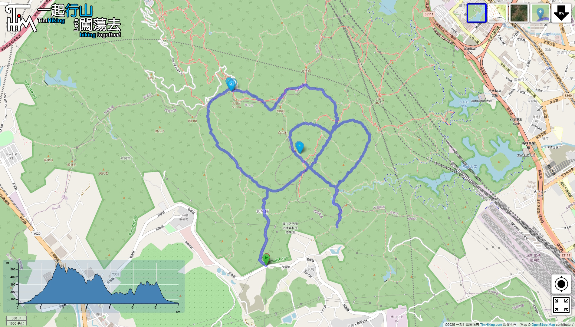 「Yangtai Mountain Double Love Balloon Route」路線Map