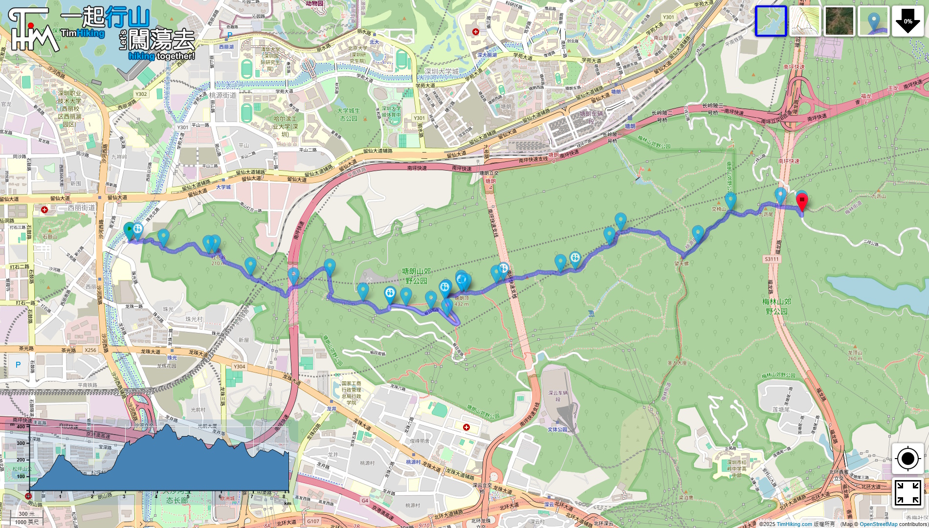 「Kunpeng Trail (Section 7) Tanglang Mountain」路線Map