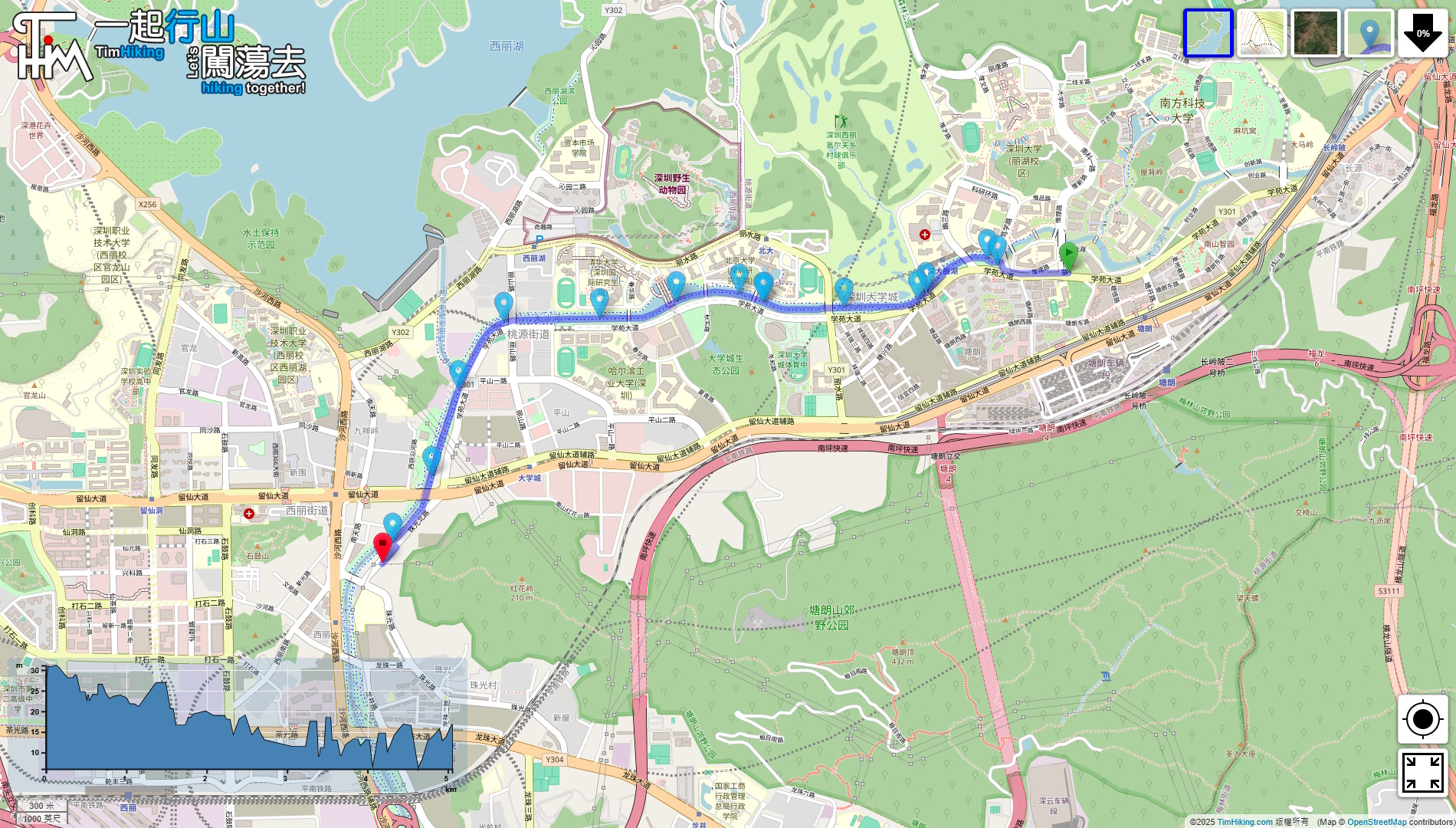 「Kunpeng Trail (Section 9) Buxinshan」路線Map