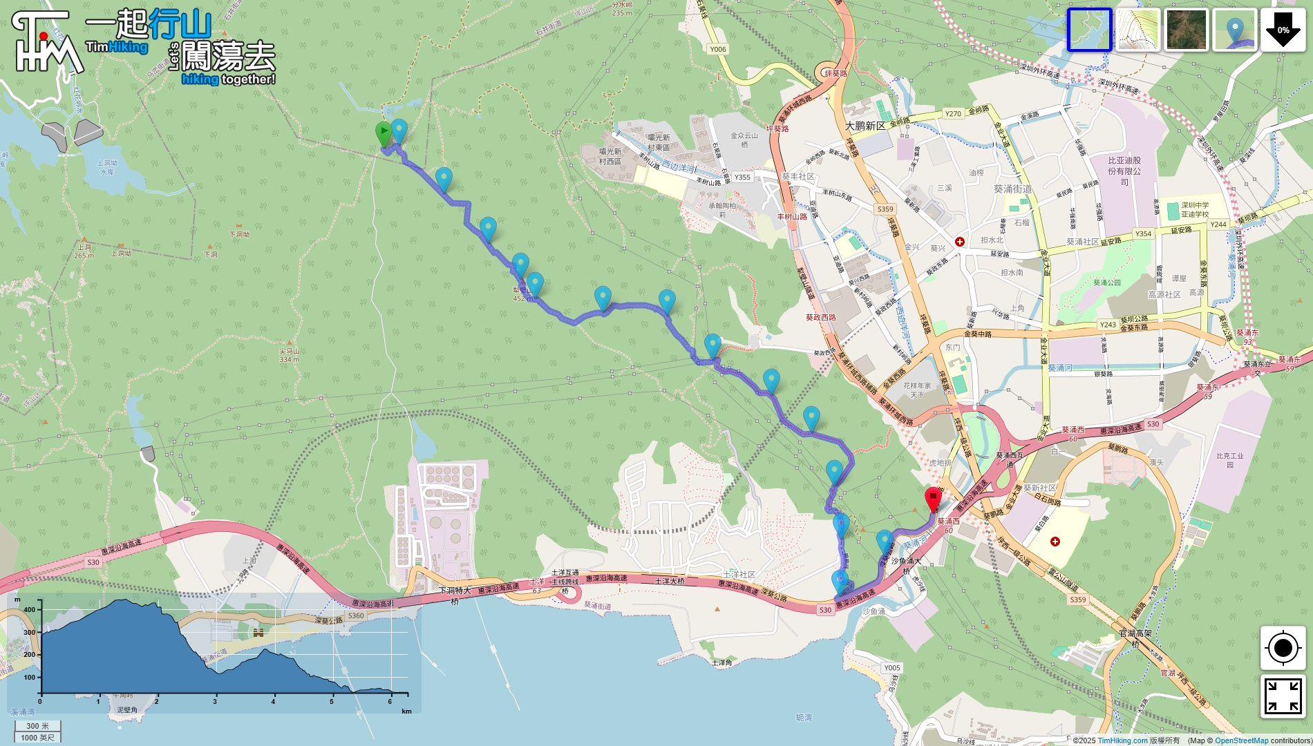 「Kunpeng Trail (Section 15) Libi Mountain」路線Map