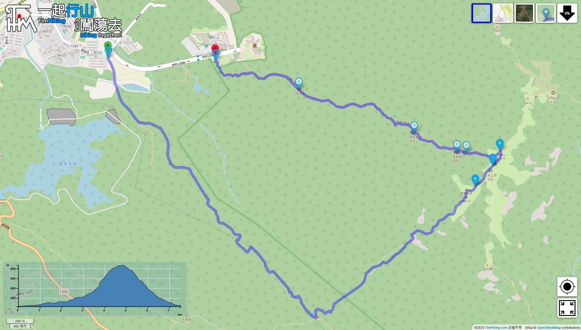 「七娘山小环线」路線地圖