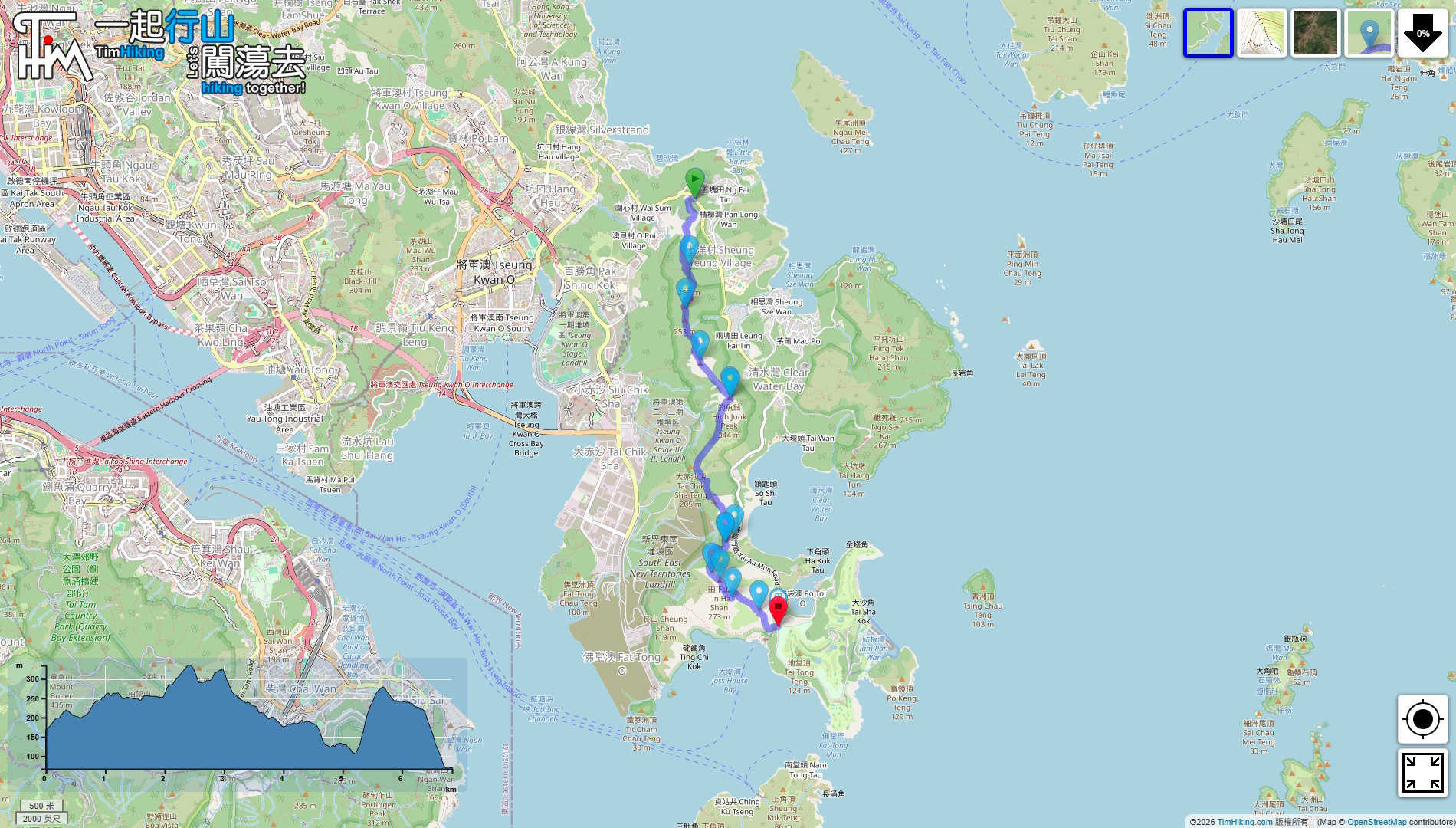 “庙仔墩 钓鱼翁 田下山”路线地图