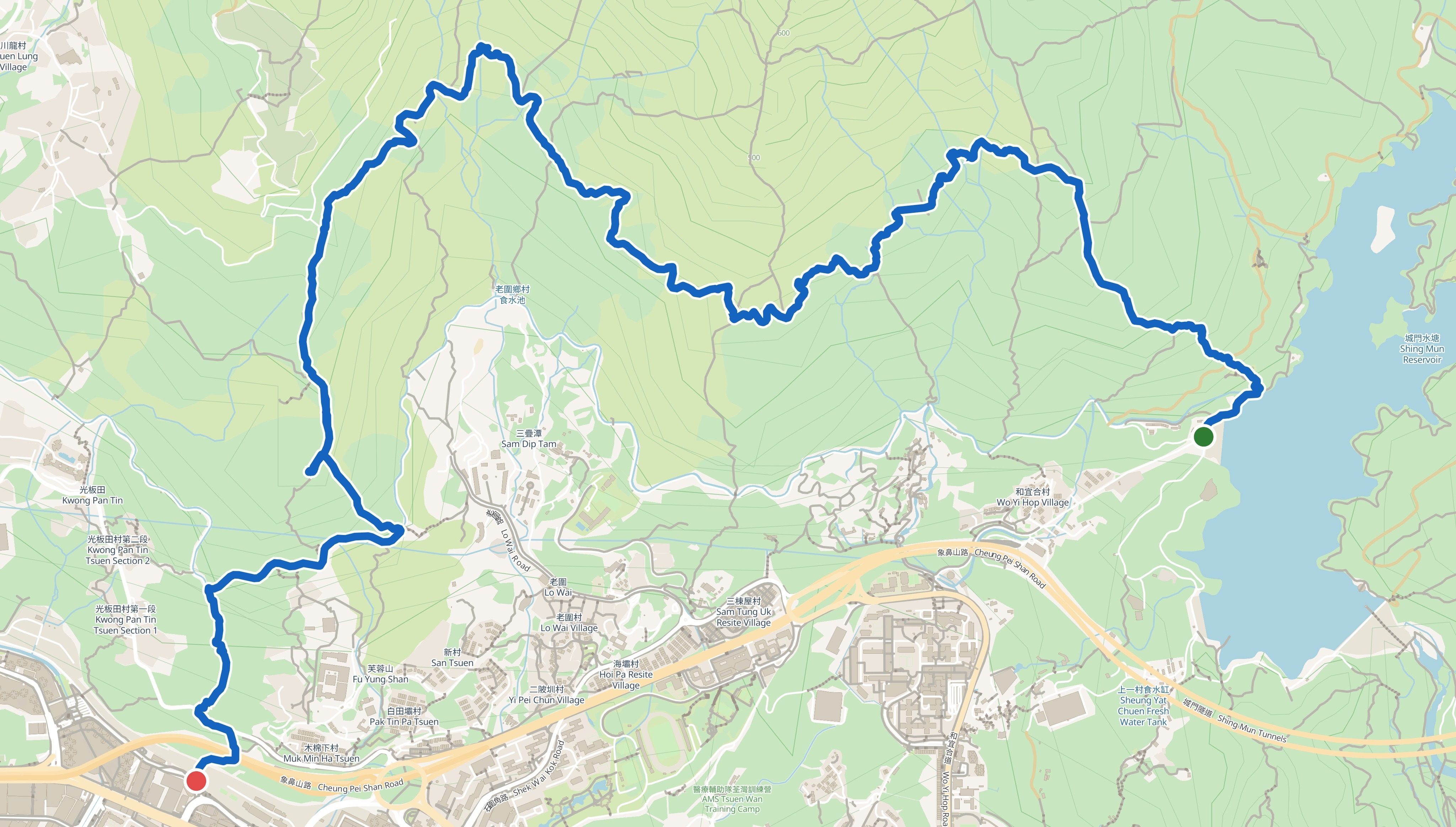 「龍門郊遊徑 芙蓉山」路線地圖